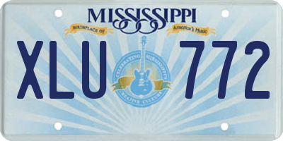 MS license plate XLU772