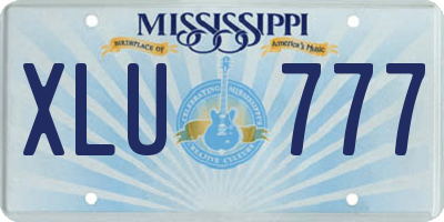 MS license plate XLU777