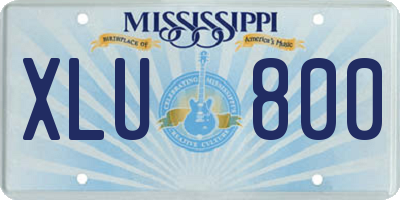 MS license plate XLU800