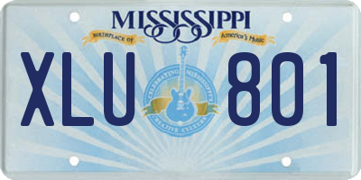 MS license plate XLU801