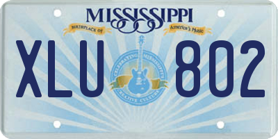 MS license plate XLU802