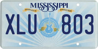 MS license plate XLU803