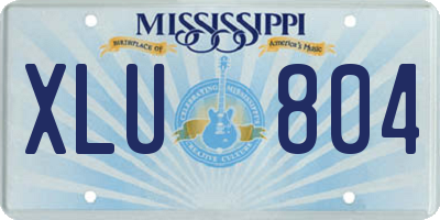 MS license plate XLU804