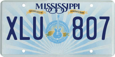 MS license plate XLU807