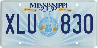 MS license plate XLU830