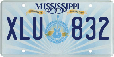 MS license plate XLU832