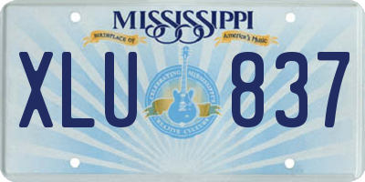 MS license plate XLU837