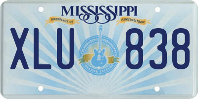 MS license plate XLU838