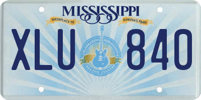MS license plate XLU840