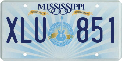 MS license plate XLU851