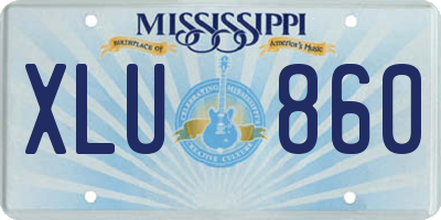 MS license plate XLU860