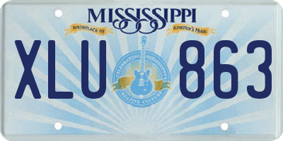 MS license plate XLU863