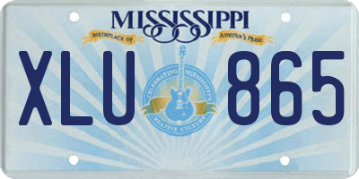 MS license plate XLU865