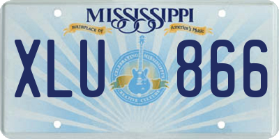 MS license plate XLU866