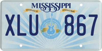 MS license plate XLU867
