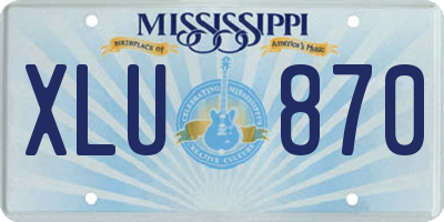 MS license plate XLU870
