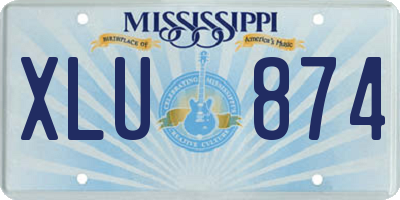 MS license plate XLU874