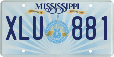 MS license plate XLU881