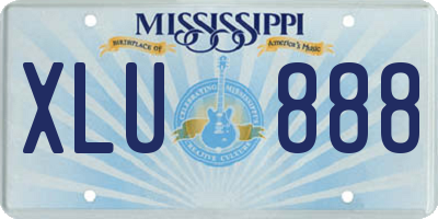 MS license plate XLU888