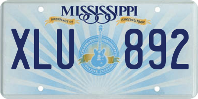 MS license plate XLU892
