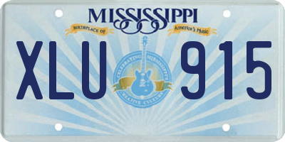 MS license plate XLU915