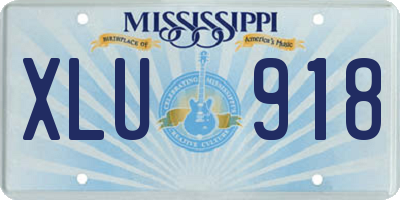 MS license plate XLU918