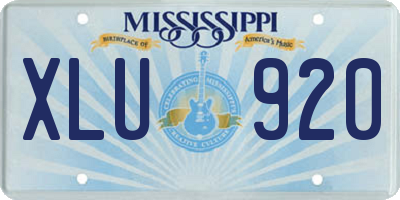 MS license plate XLU920