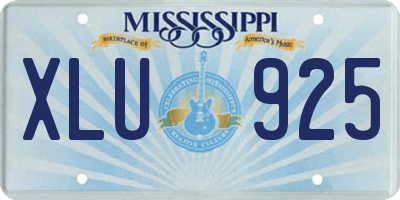 MS license plate XLU925