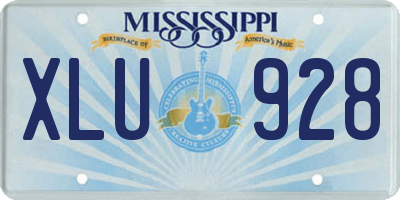 MS license plate XLU928