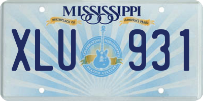 MS license plate XLU931