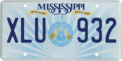 MS license plate XLU932