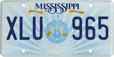 MS license plate XLU965