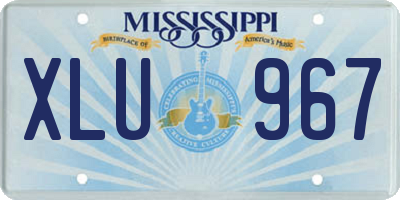MS license plate XLU967