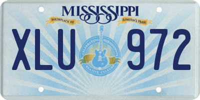 MS license plate XLU972