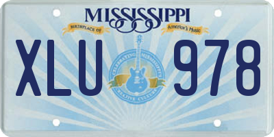 MS license plate XLU978