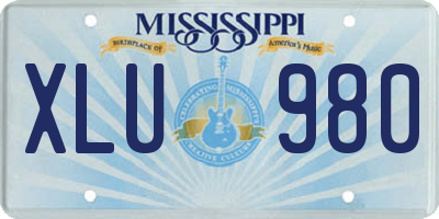 MS license plate XLU980