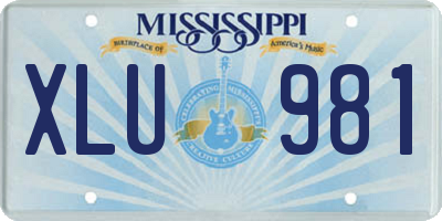 MS license plate XLU981