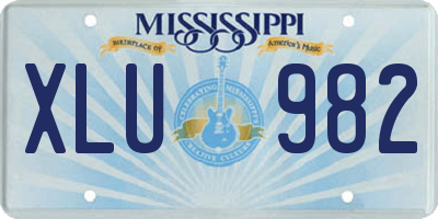 MS license plate XLU982