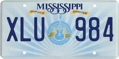 MS license plate XLU984