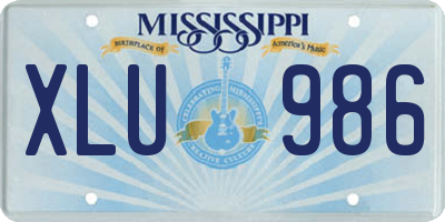 MS license plate XLU986