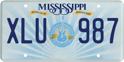MS license plate XLU987