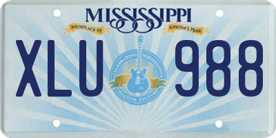 MS license plate XLU988