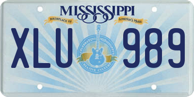 MS license plate XLU989