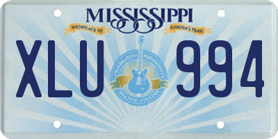 MS license plate XLU994