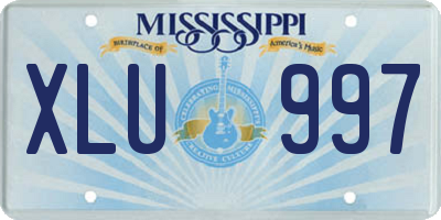 MS license plate XLU997