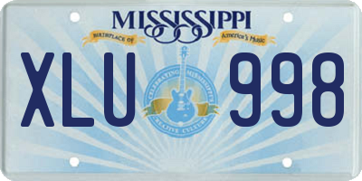 MS license plate XLU998