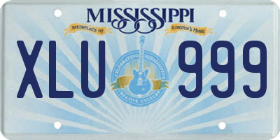 MS license plate XLU999