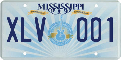MS license plate XLV001