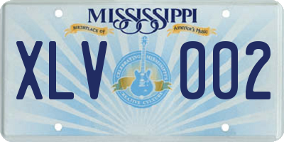 MS license plate XLV002