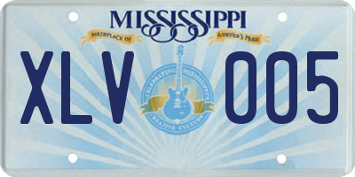 MS license plate XLV005